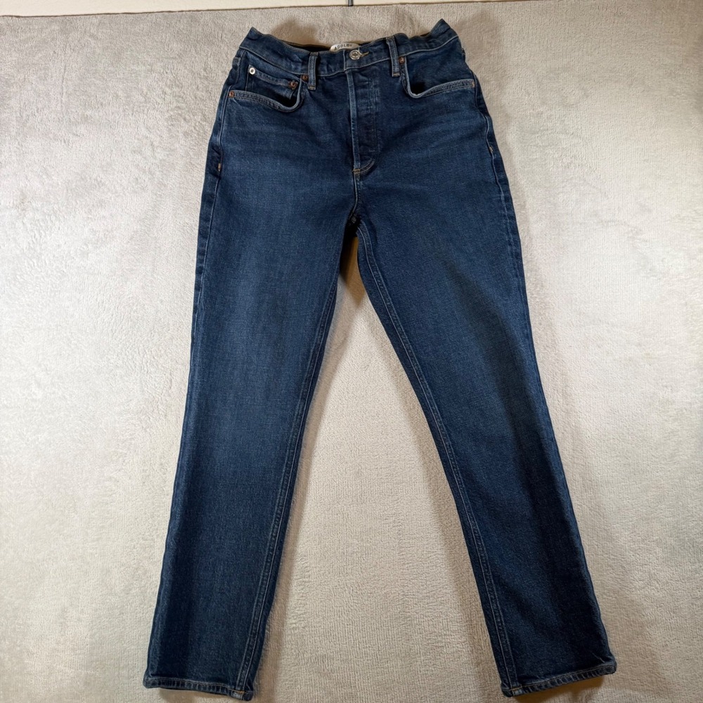 AGOLDE Riley Long High Rise Straight Leg Jeans Dark Wash A9090B-1255 Size 26